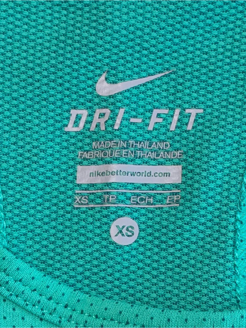 Nike Women’s Dri-FIT Racerback Tank Top XS Teal Green Mesh Running Athletic